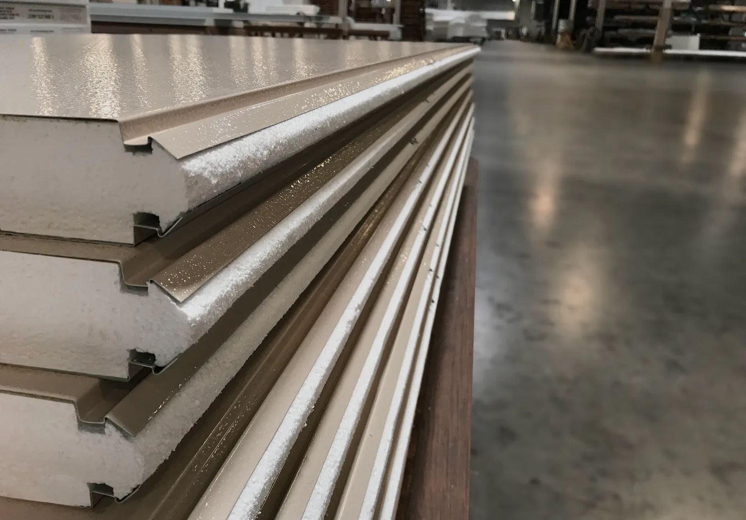 Layered profile of an Elite insulated aluminum roof panel
